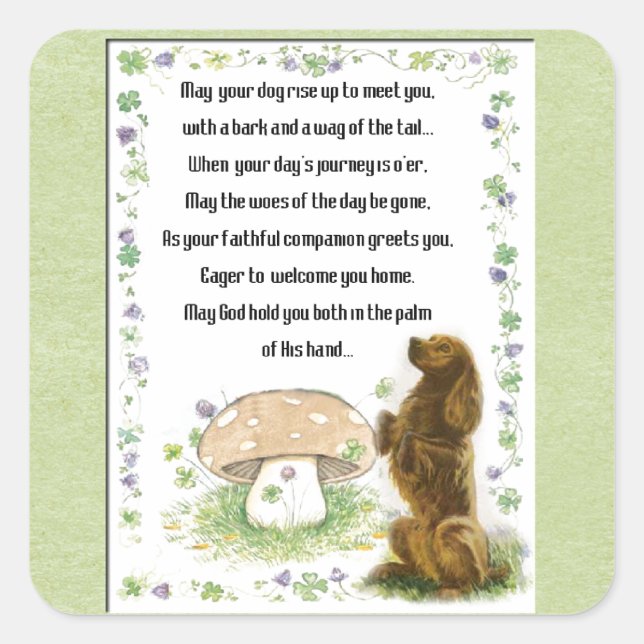Irish Blessing for the Dogs  St Pats Square Sticker (Front)