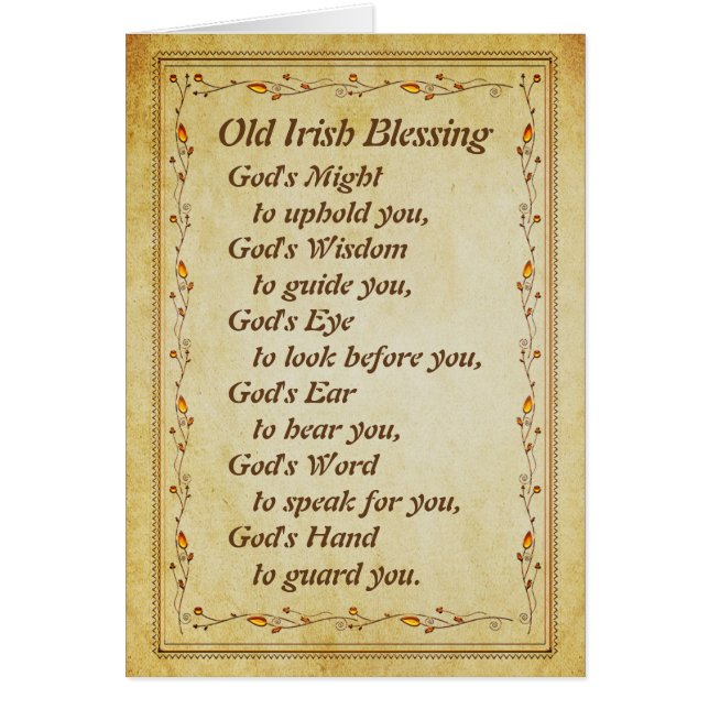 Irish Blessing, God's Wisdom to Guide You Card (Front)