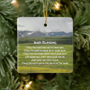 Irish Blessing Green Valley Ceramic Ornament