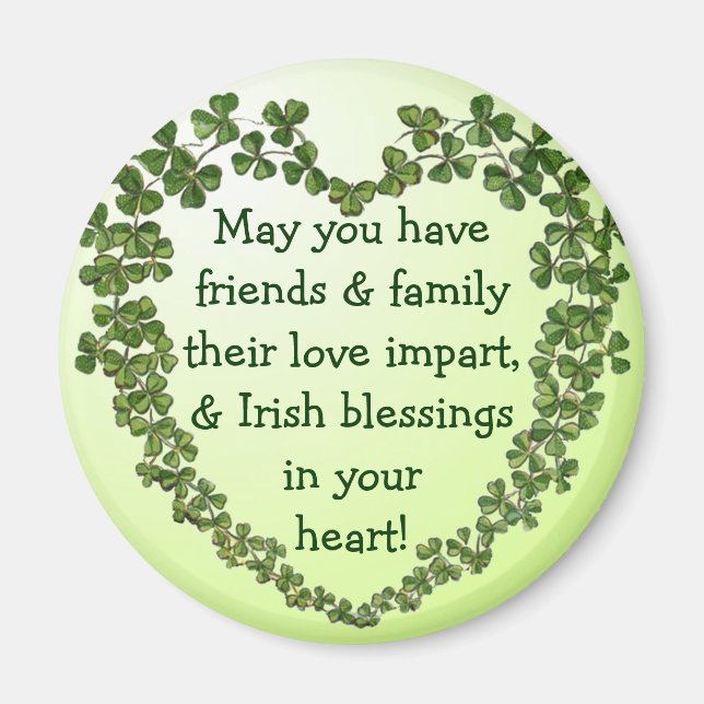 Irish blessing heart magnet (Front)
