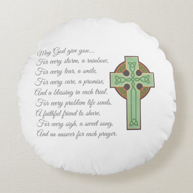 Irish Blessing II Round Pillow (Front)
