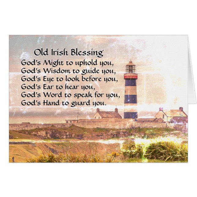 Irish Blessing, Lighthouse Coast of Ireland Card (Devant horizontal)
