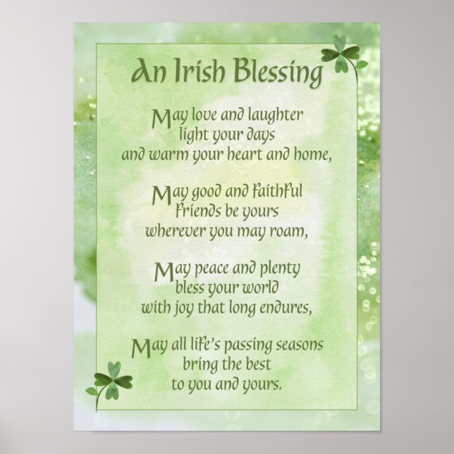 Irish Blessing: May love and laughter Poster (Front)