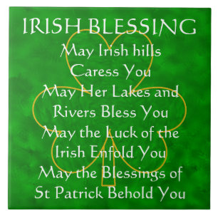 Irish Blessing - "May the Irish Hills Caress You" Tile
