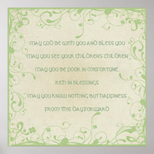 Irish Blessing-May the road rise to meet you Poster