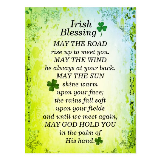 Irish Blessing, May the Road Rise Up to Meet You Postcard | Zazzle.ca