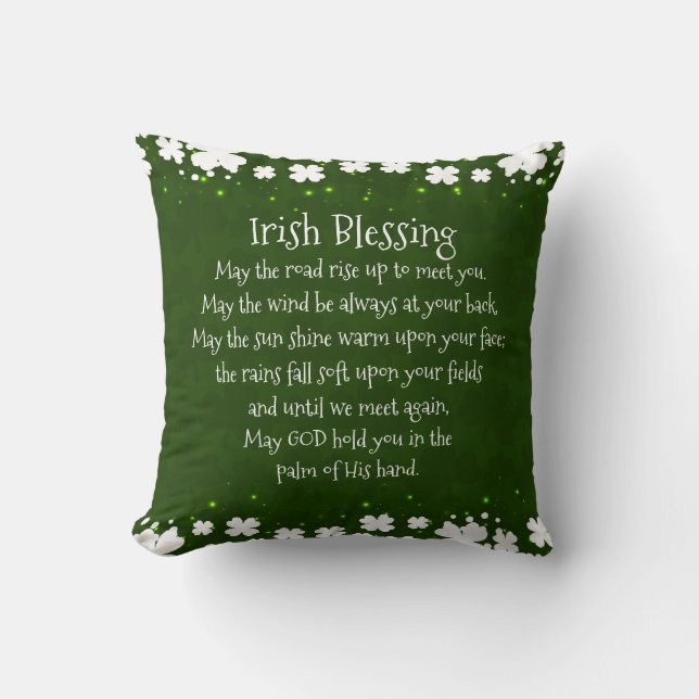Irish Blessing May the Road Rise Up to Meet You Throw Pillow (Front)