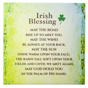 Irish Blessing, May the Road Rise Up to Meet You Tile
