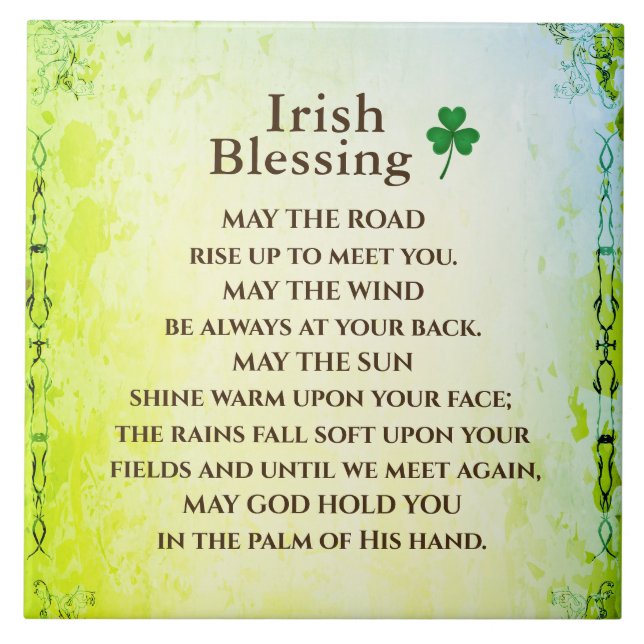 Irish Blessing, May the Road Rise Up to Meet You Tile (Front)