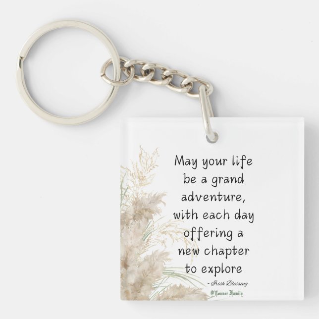 Irish Blessing May Your Life Be a Grand Adventure Keychain (Front)