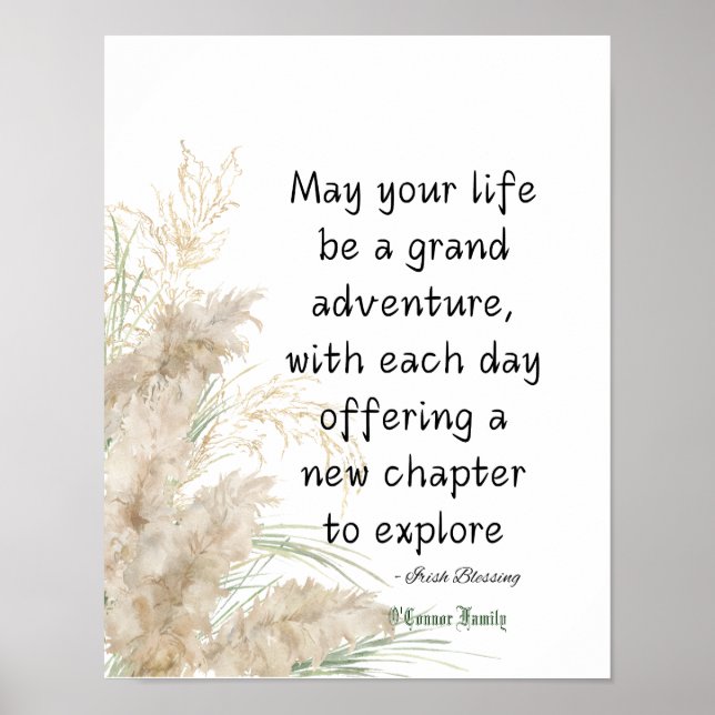 Irish Blessing May Your Life Be a Grand Adventure Poster (Front)