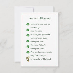 Irish Blessing Memorial Card