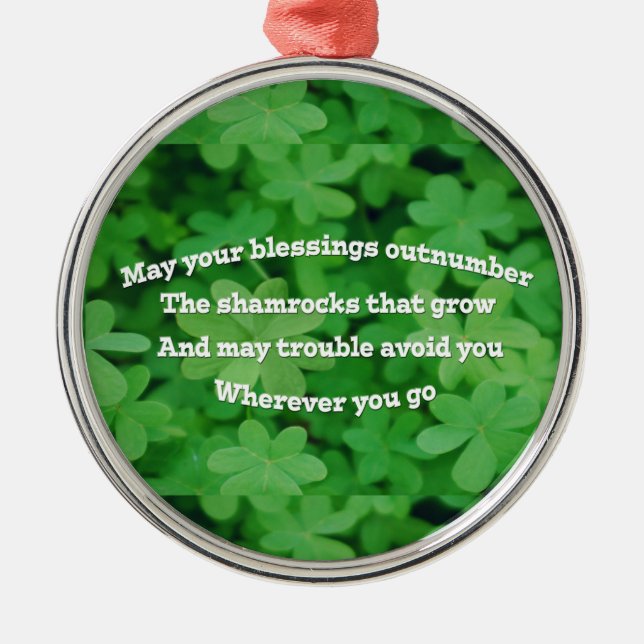 Irish Blessing Metal Ornament (Front)
