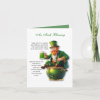Irish blessing note card blank