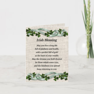 Irish blessing note card blank