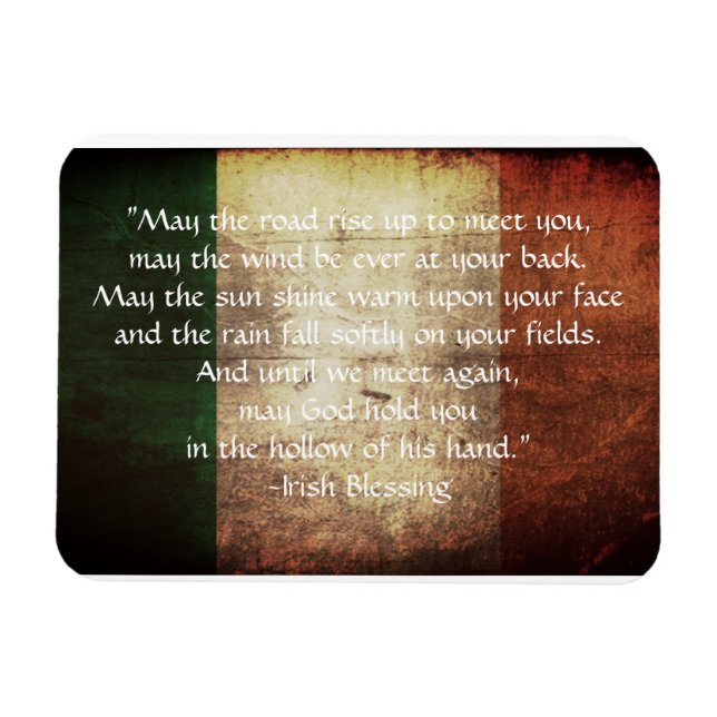 Irish Blessing on Distressed Flag Greeting Card Magnet (Horizontal)