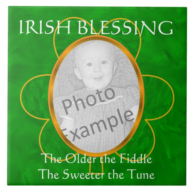 Irish Blessing - Photo Frame-The Older the Fiddle Tile (Front)