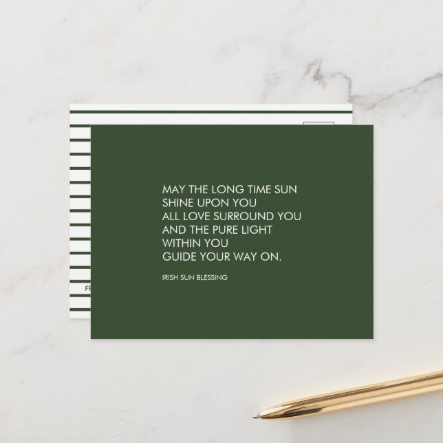 Irish Blessing Postcard (Front/Back In Situ)