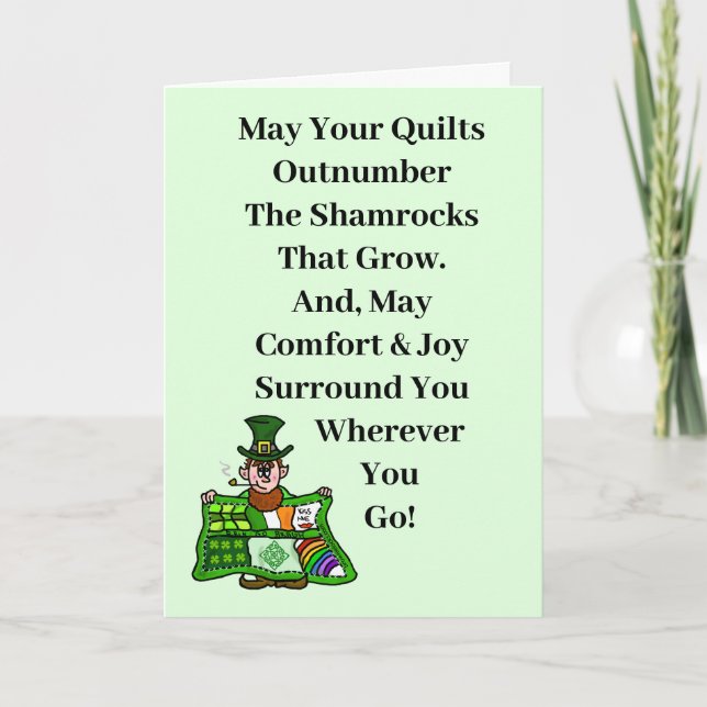 Irish Blessing Quilt Birthday Greeting Card (Front)