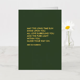 Irish Blessing Sage Green Modern Minimal Real Gold Foil Greeting Card