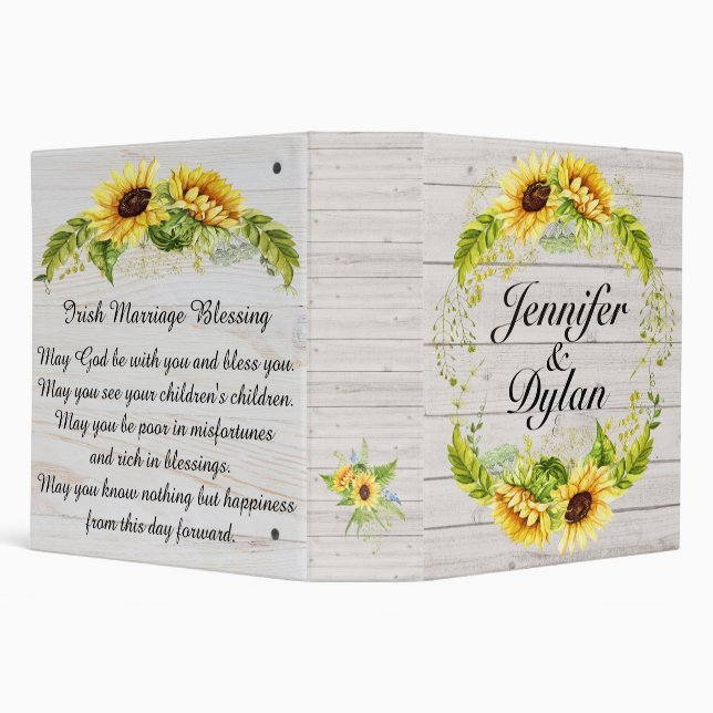 Irish Blessing Sunflower Wedding / All Occasion 2 Binder (Background)
