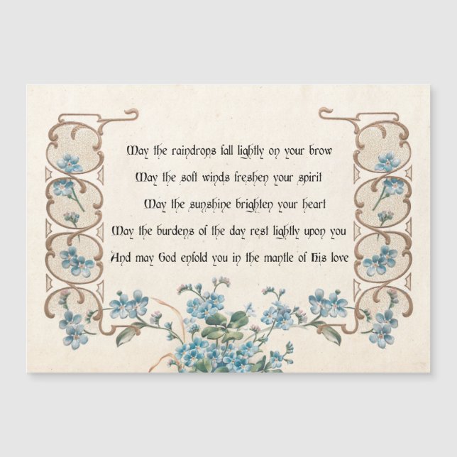 Irish Blessing with Elegant Floral Border (Front)