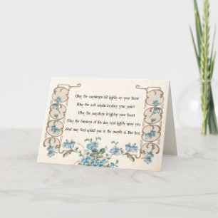 Irish Blessing with Elegant Floral Border Holiday Card