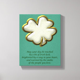 Irish blessing with shamrock St. Patrick's Day Canvas Print