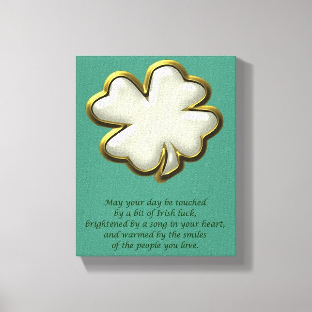 Irish blessing with shamrock St. Patrick's Day Canvas Print (Front)