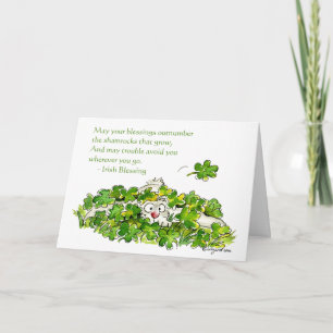 Irish Blessings Cartoon Shamrocks Cards