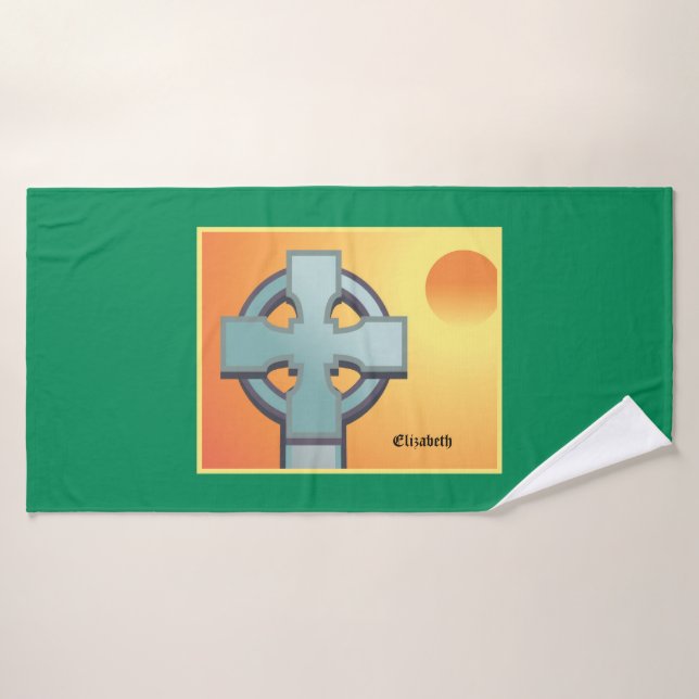 Irish Blessings Cross Personalized Bath Towel (Bath Towel)