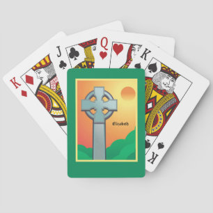 Irish Blessings Cross Personalized Playing Cards