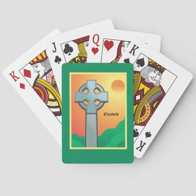 Irish Blessings Cross Personalized Playing Cards (Back)