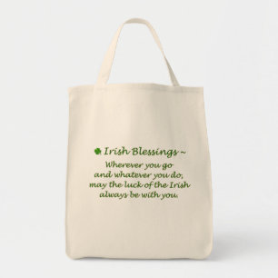 Irish Blessings-Grocery Tote Bag