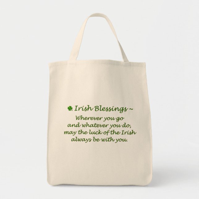 Irish Blessings-Grocery Tote Bag (Front)