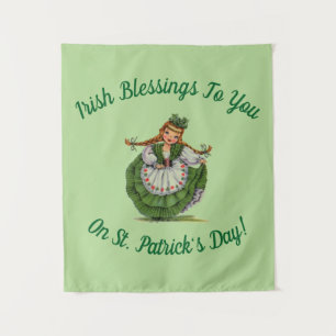 Irish Blessings Lass Tapestry