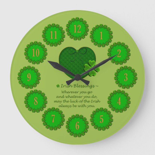 Irish Blessings-Round Wall Clock (Front)