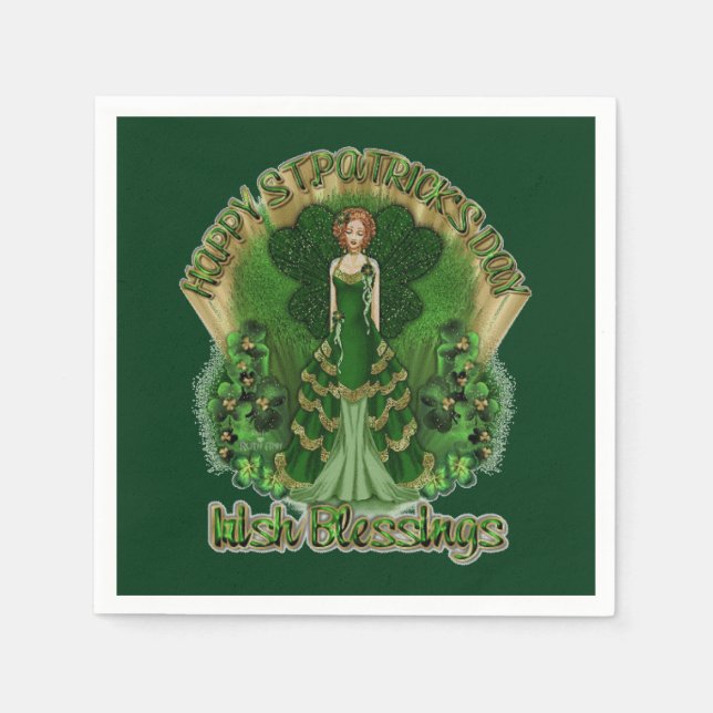 Irish Blessings St Patrick's Day Napkins (Front)