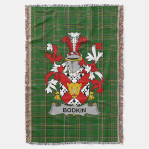 Irish Bodkin Coat of Arms Family Crest Ireland Throw Blanket