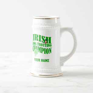 Irish bog trotting champion, beer stein