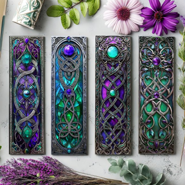 Irish Bookmarks, Celtic Stained Glass Bookmarks 13 (Creator Uploaded)
