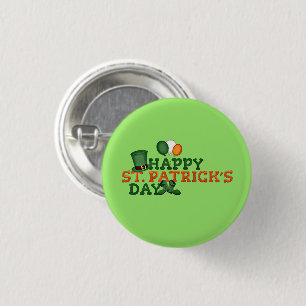 Irish Boots, Hat, and Balloons, St. Patricks Day 1 Inch Round Button