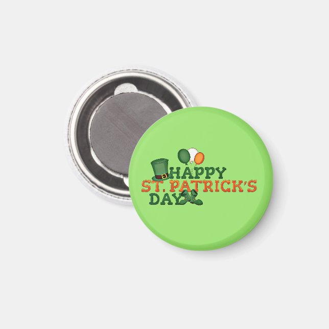 Irish Boots, Hat, and Balloons, St. Patricks Day Magnet (Front/Back)