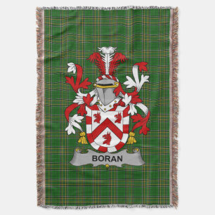 Irish Boran or O_Boran Coat of Arms Family Crest Throw Blanket