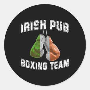 Irish Boxing Funny Ireland Flag - Irish Pub Classic Round Sticker