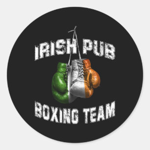 Irish Boxing Funny Ireland Flag - Irish Pub  Classic Round Sticker