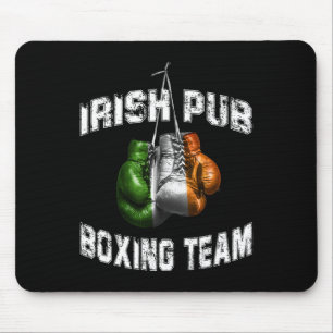 Irish Boxing Funny Ireland Flag - Irish Pub  Mouse Pad