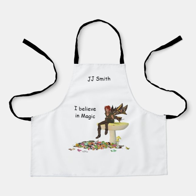 Irish Boy Fairy On Mushroom Childrens Apron (Front)