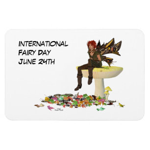 Irish Boy Fairy Sur Mushroom Flexible Photo Magnet