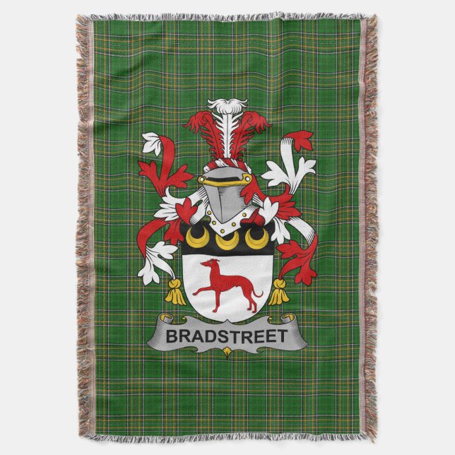  Irish Bradstreet Coat of Arms Family Crest Irelan Throw Blanket (Front Vertical)